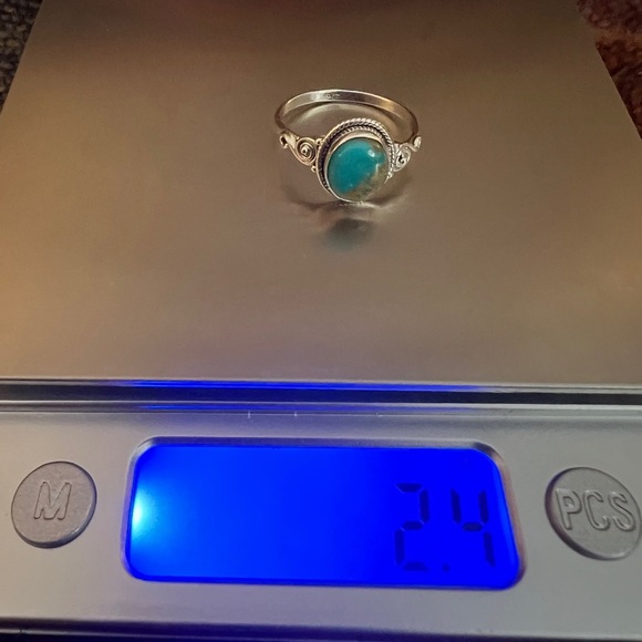 ❤️ Kingman Turquoise 925 Southwestern Size 9 Ring 2.4 Gm - Picture 7 of 12